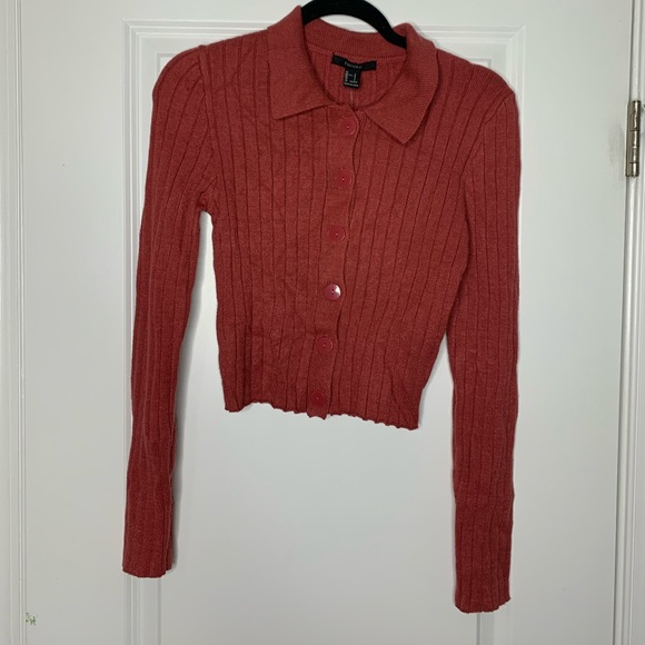 NWT Forever21 Knit Button Down Size Large - Picture 2 of 4